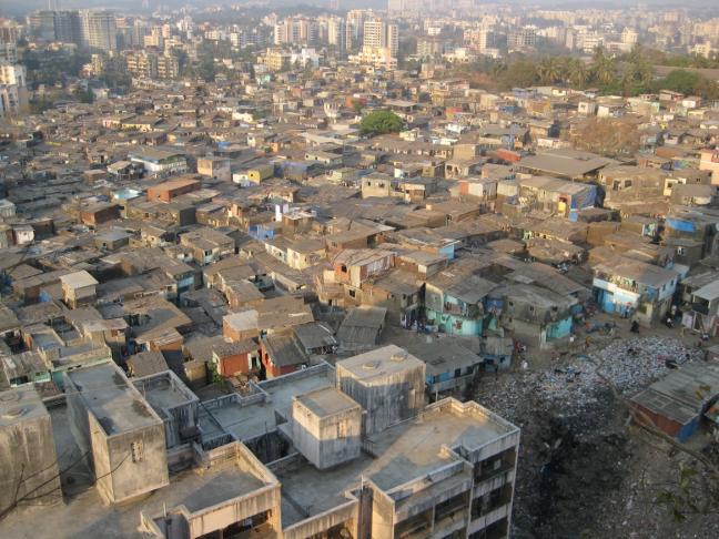 The view of a high density settlement from Gilbert Hill, Andheri, Mumbai