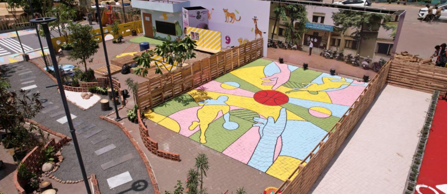 Anganwadi and primary school play spaces segregated as per age specific needs for play